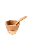 Kenyan Wild Olive Wood Salt & Pepper Cups Set