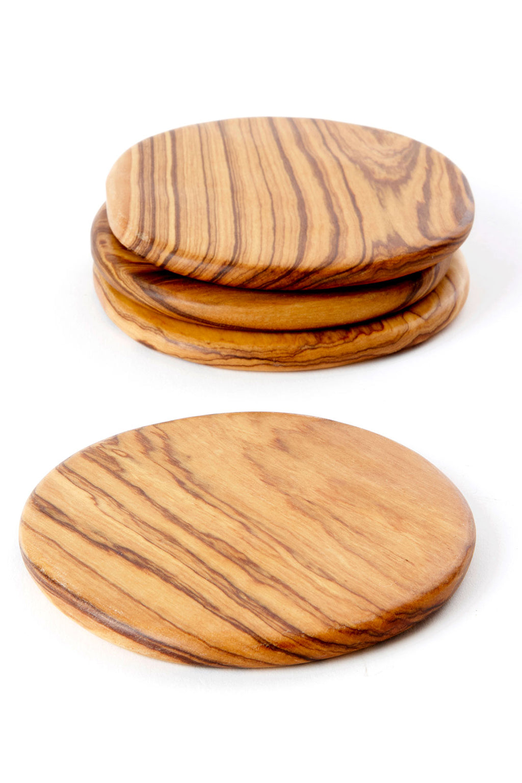 Set of Four Kenyan Wild Olive Wood Coasters