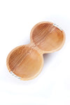 Wild Olive Wood Double Well Serving Bowl with Striped Bone Inlay