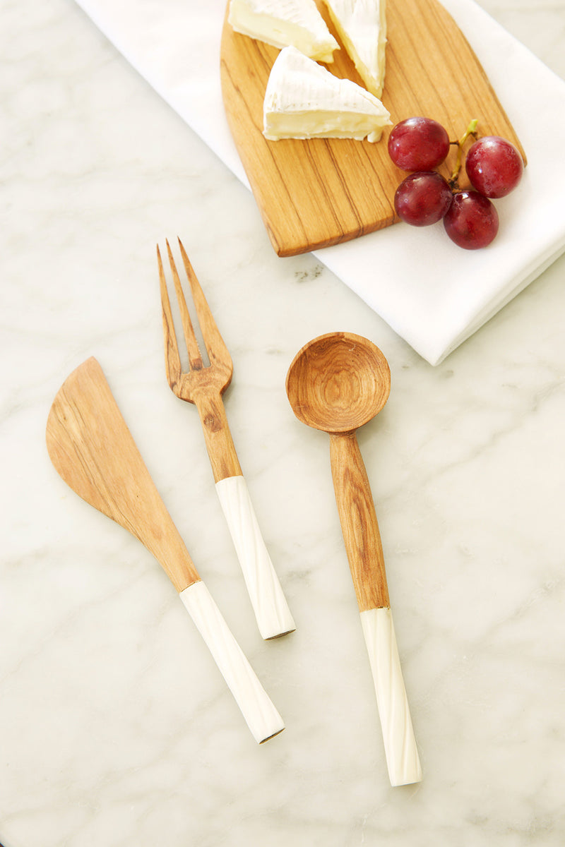 Antelope Antler Wild Olive Wood Serving Utensils Default Title