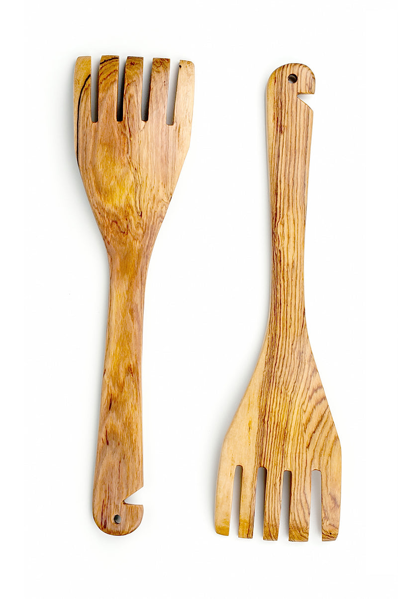 Wild Olive Wood Salad Fork Set Default Title