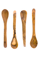 Set of 4 Wild Olive Wood Tasting Spoons Default Title