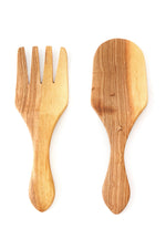 Kenyan Olive Wood Spade Salad Servers Default Title