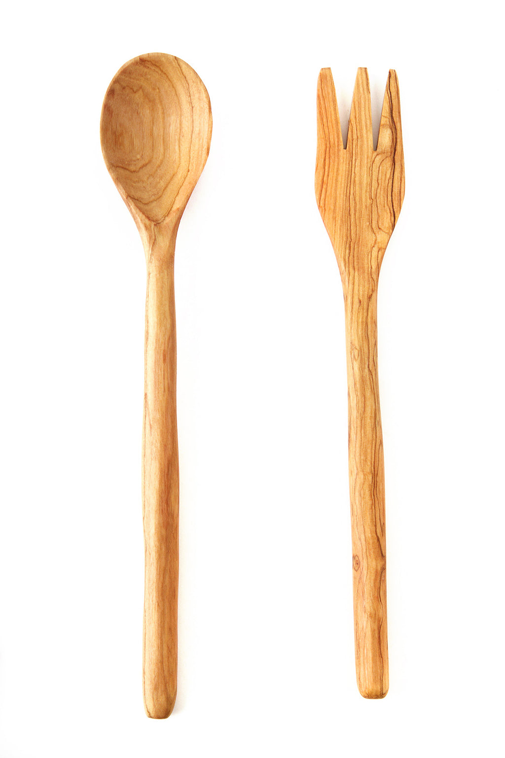 Slender Wild Olive Wood Salad Servers Default Title