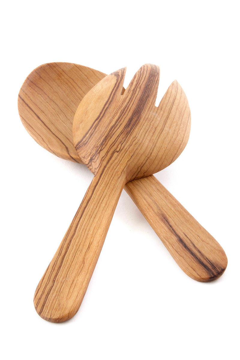 All Natural Spork & Spoon Wild Olive Wood Salad Servers Default Title