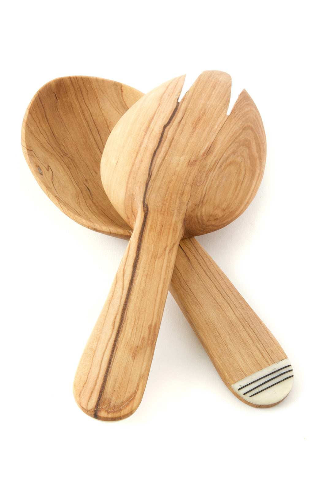Spork & Spoon Wild Olive Wood Salad Servers Default Title