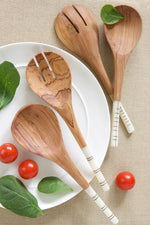 Short & Sweet Wild Olive Wood Salad Servers Default Title