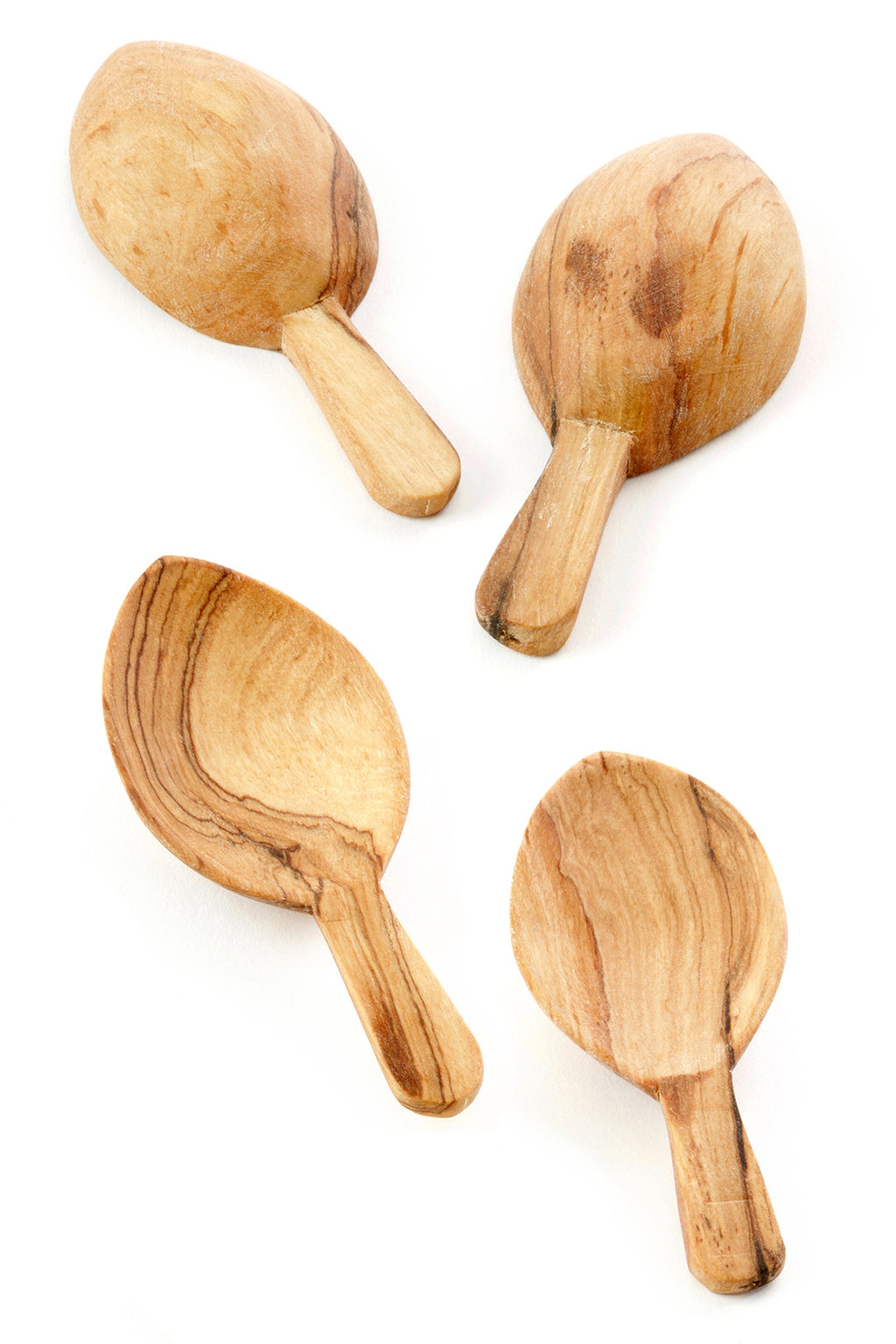 Set of Four Wild Olive Wood Leaf Scoops Default Title