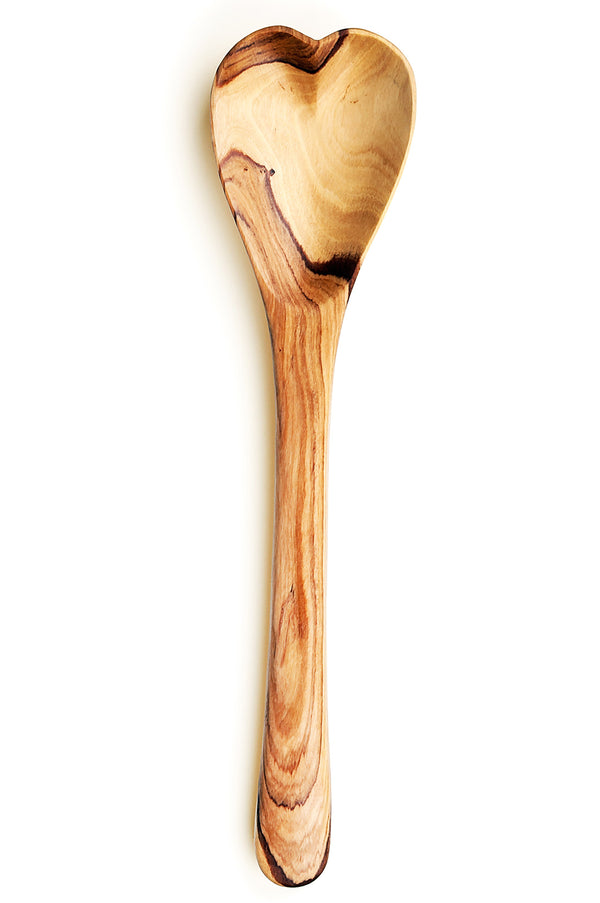 Heart Shaped Wild Olive Wood Cooking Spoon Default Title