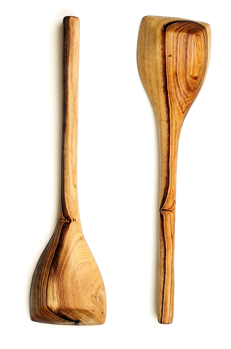 Squared Wild Olive Wood Cooking Spoon Default Title