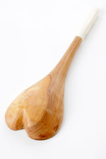 ZigZag Handle Wild Olive Wood Heart Cooking Spoon