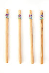 Set of Four Beaded Wild Olive Wood Dawa Drink Muddlers Default Title