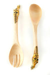 Hand Painted Kenyan Jacaranda Giraffe Salad Servers Default Title