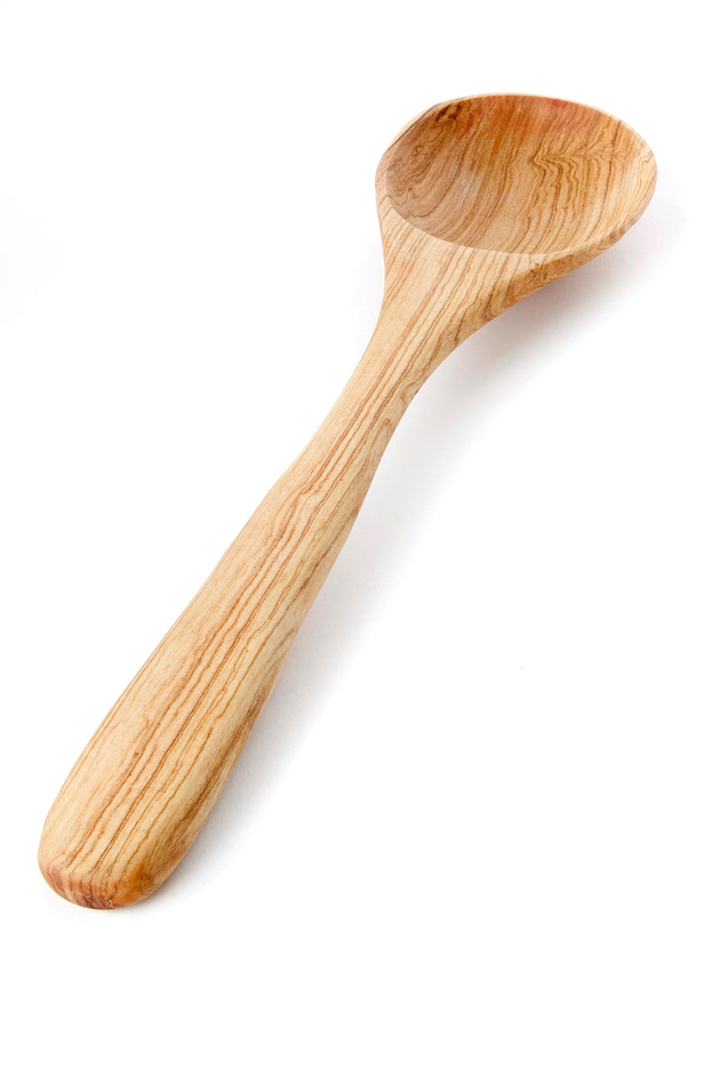 Contoured Wild Olive Wood Cooking Spoon Default Title