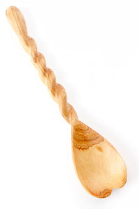 Wild Olive Wood Spiral Handle Heart Spoon - Valentine's Day Gifts