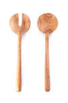 Wild Olive Wood Pendulum Salad Sets with Tapered Handles