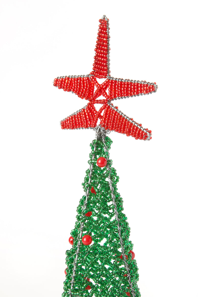 Beaded Wire Christmas Tree Sculptures