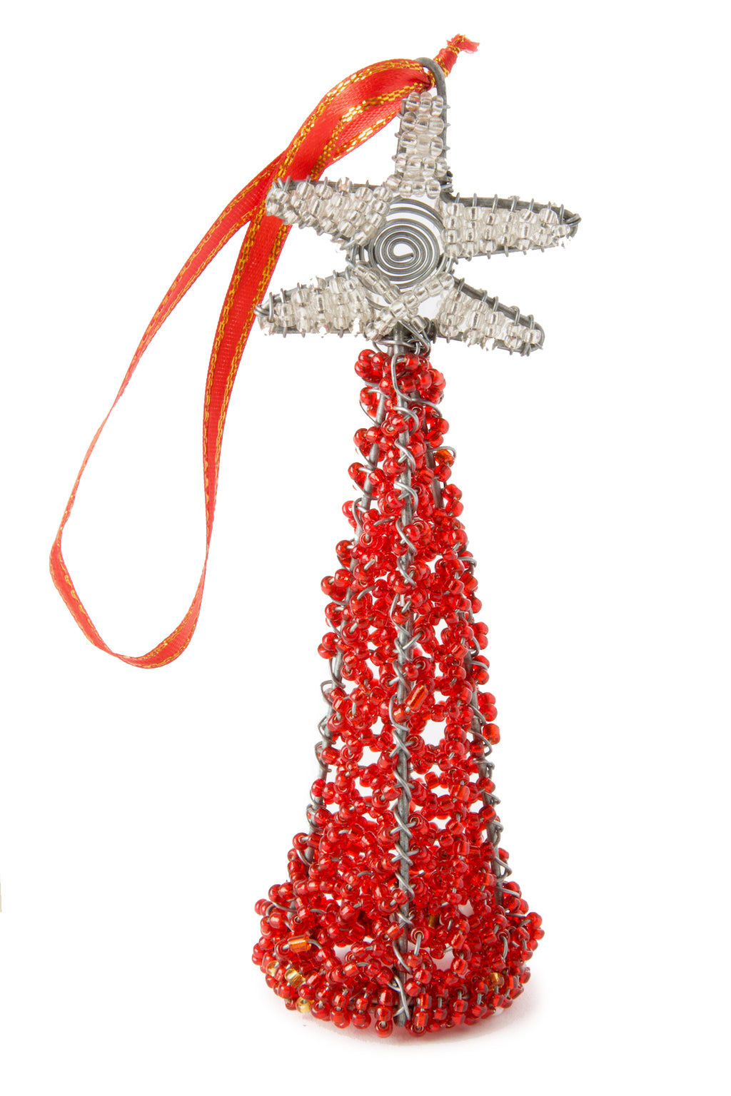 Red Beaded Krismasi Christmas Tree Ornament