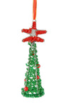 Green Beaded Krismasi Christmas Tree Ornament