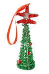 Green Beaded Krismasi Christmas Tree Ornament