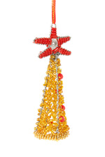 Gold Beaded Krismasi Christmas Tree Ornament