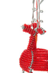 Red Beaded Wire Holiday Reindeer Ornament