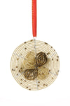 Gold Beaded Wire Flower Christmas Ornament