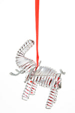 Silver Recycled Aluminum Can Elephant Ornament