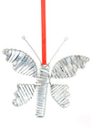 Silver Recycled Aluminum Can Butterfly Ornament