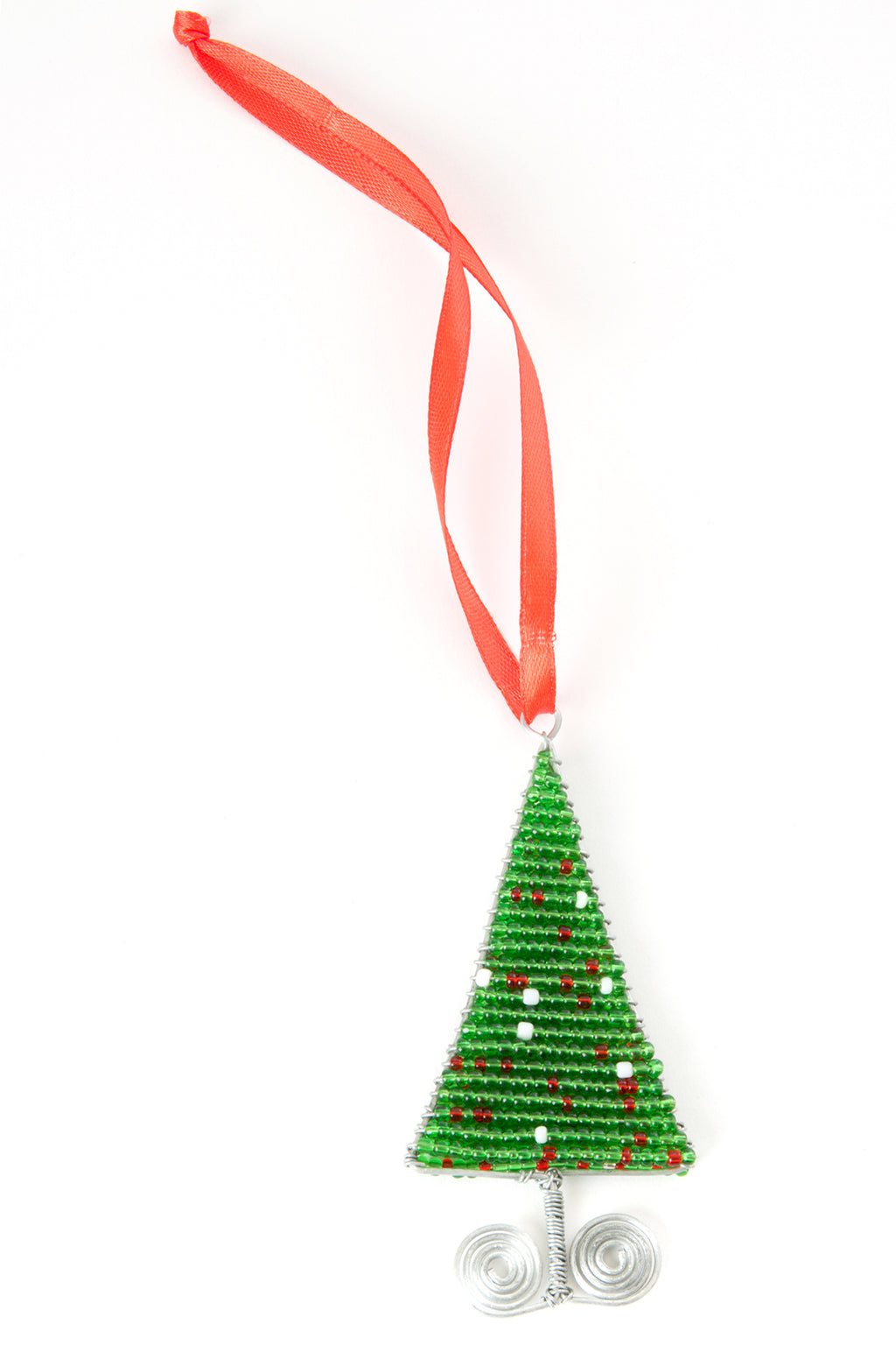 Green Glass Bead Christmas Tree Ornament