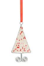 Silver Glass Bead Christmas Tree Ornament