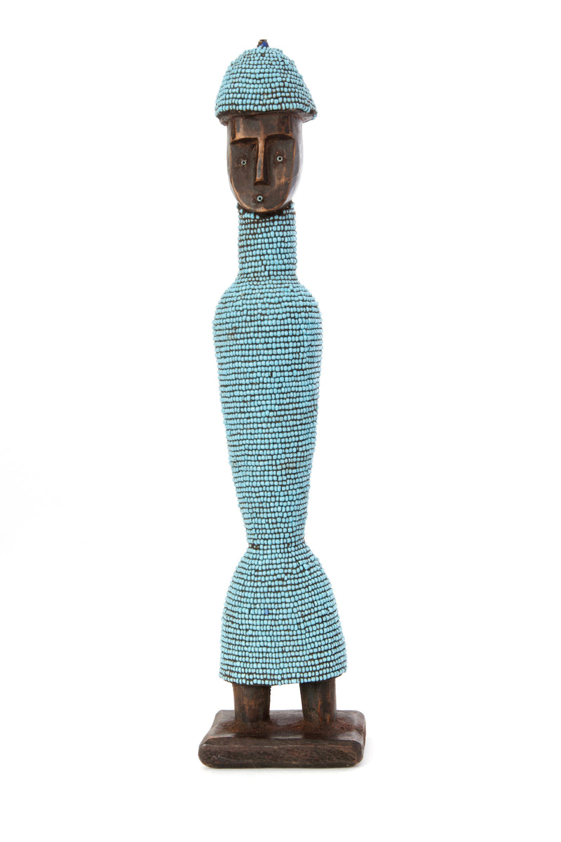 13" Blue Beaded Namji Doll with Hat