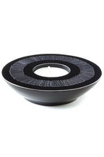 Black Fine Line Round Soapstone Tea Light Candle Holder Default Title