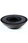 Black Fine Line Round Soapstone Tea Light Candle Holder Default Title