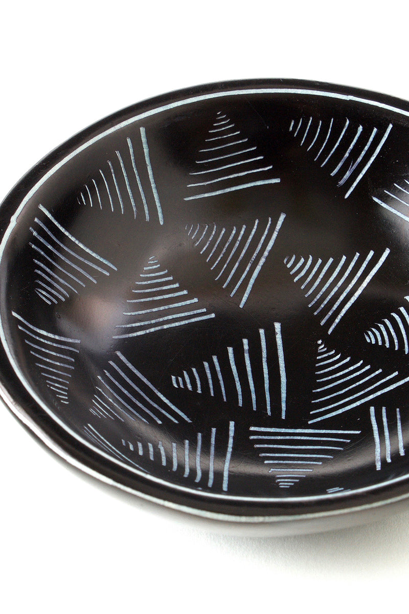 Black Fine Line Small Round Soapstone Bowl Default Title