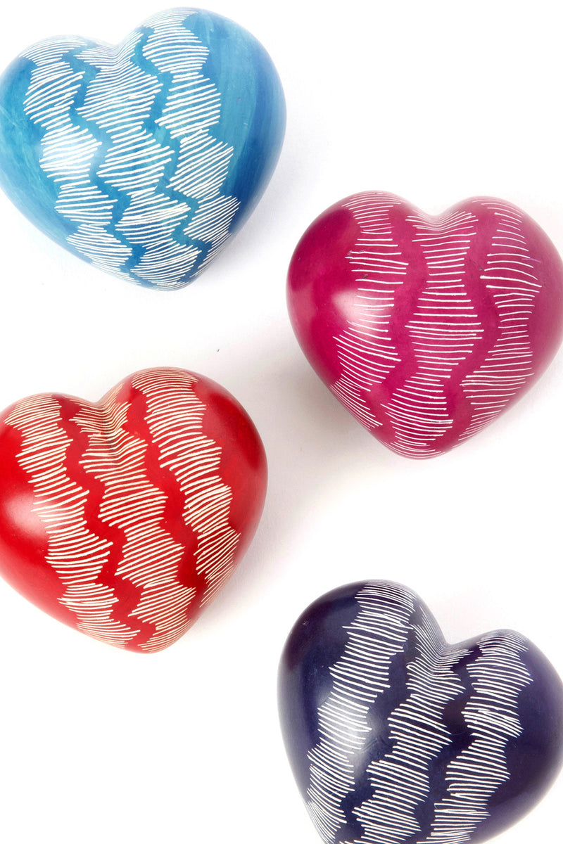 Set of Four Heartbeat Soapstone Keepsake Hearts Default Title