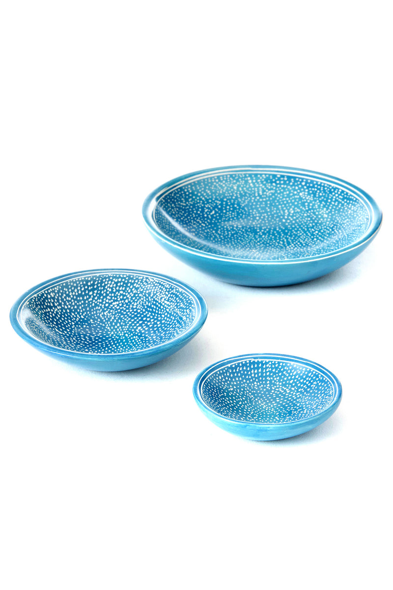 Azure <i>Celestial</i> Decorative Soapstone Bowl Set Default Title