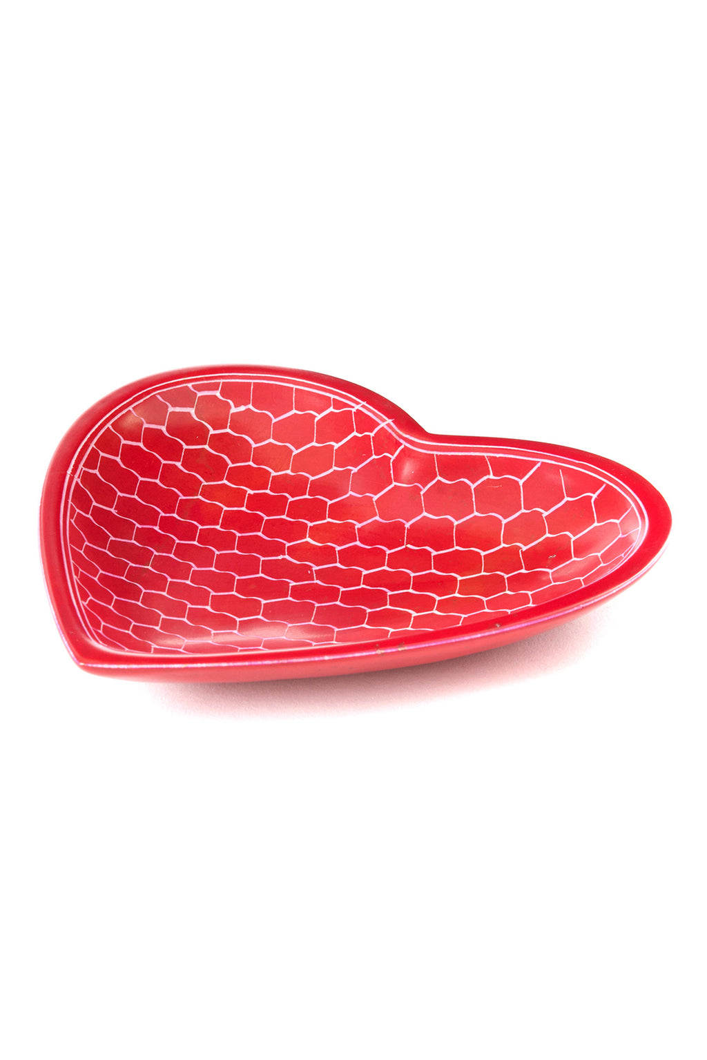 Red Giraffe Print Heart-Shaped Soapstone Dish Default Title