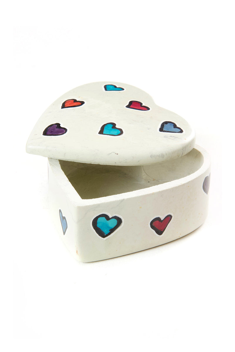 Kenyan Soapstone <i>Love is Love</i> Heart Box Default Title