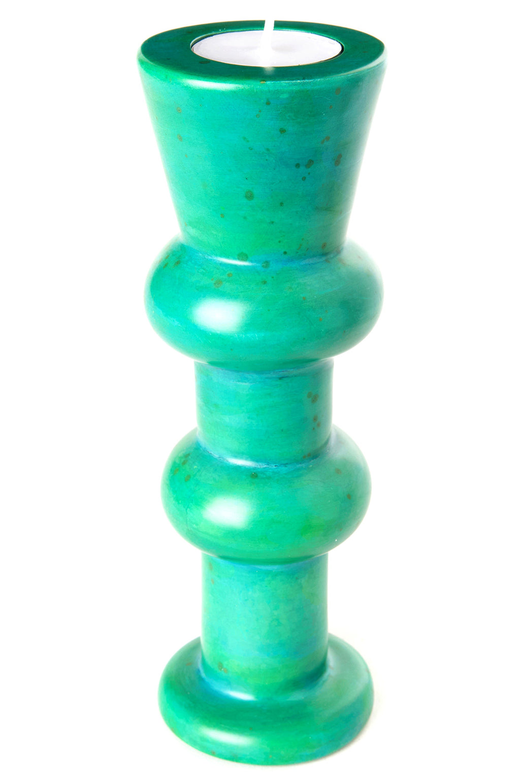 Teal Circlet Soapstone Candle Holder Default Title