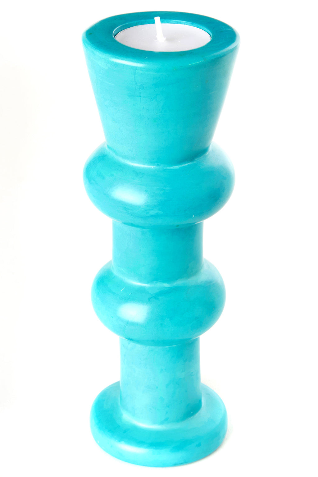 Aqua Blue Circlet Soapstone Candle Holder Default Title