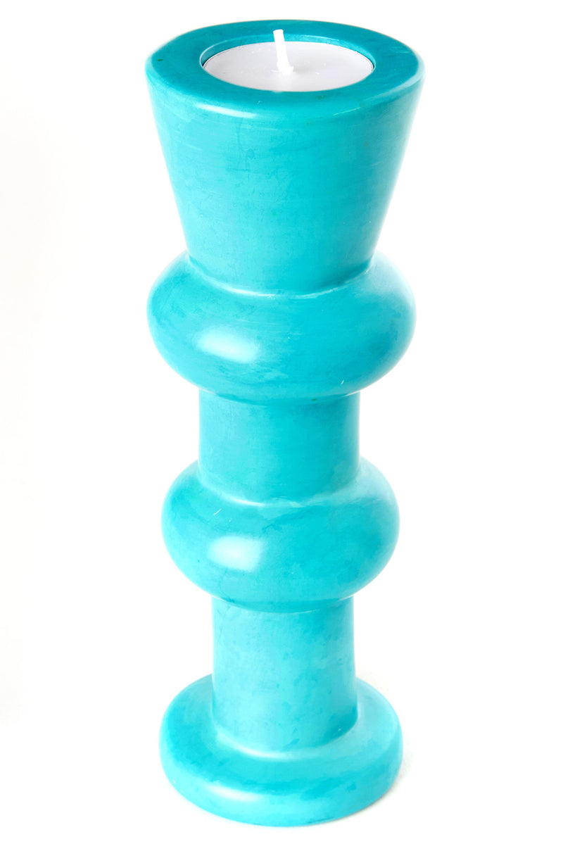 Aqua Blue Circlet Soapstone Candle Holder Default Title