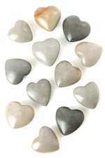 One Dozen Dove Gray Soapstone Heart Keepsakes Default Title