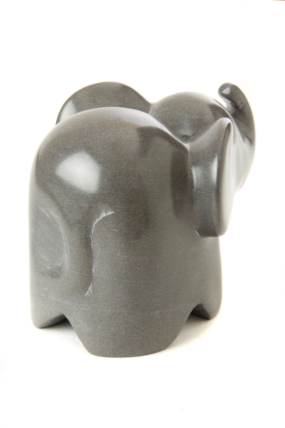Large Dove Gray Soapstone Cherub Elephant Default Title