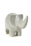 Dove Gray Soapstone Trumpeting Elephant