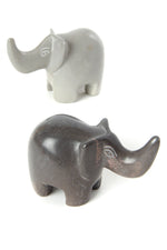 Dove Gray Soapstone Trumpeting Elephant