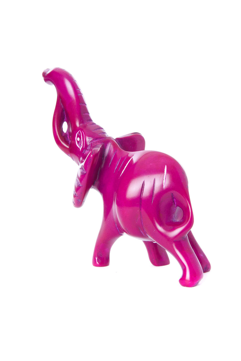 Small Pink Soapstone Trumpeting Elephant Default Title