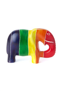 Kenyan Soapstone Rainbow Elephant Sculpture