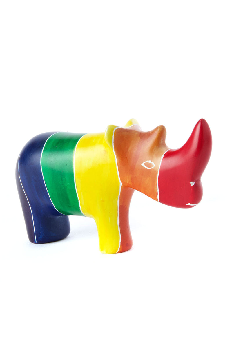 Kenyan Soapstone Rainbow Rhino