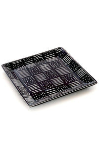 Spindle Mudcloth Square Soapstone Desktop Dish